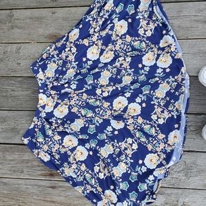 Pretty Blue Floral skirt, LuLaRoe, Large, Blue & Multi-colored